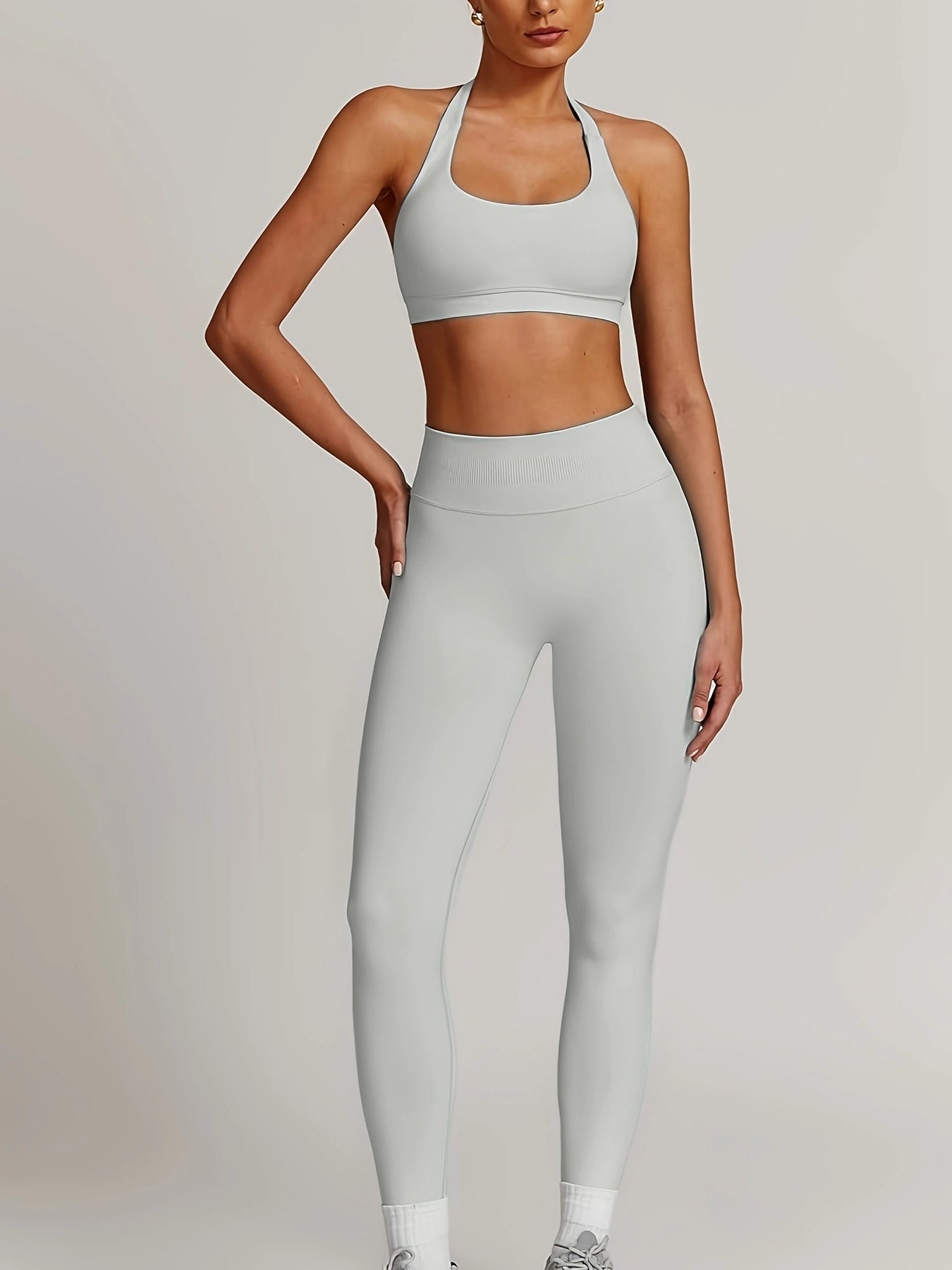 Women's Yoga Workout Set Supportive Sports Bra High-Waist Leggings