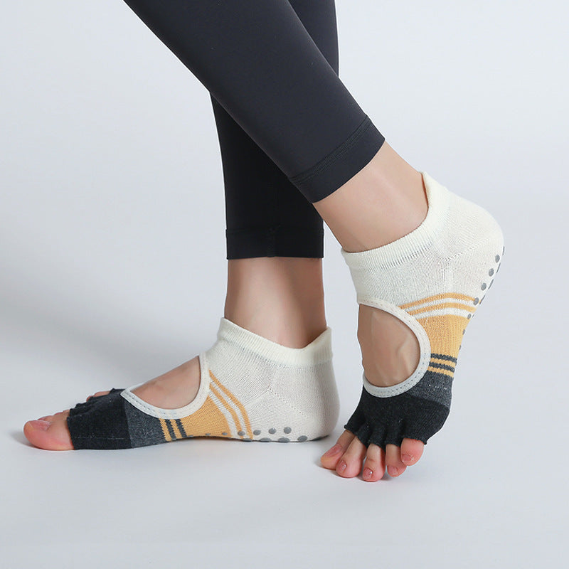 Pilates Non Slip Dance Backless Socks