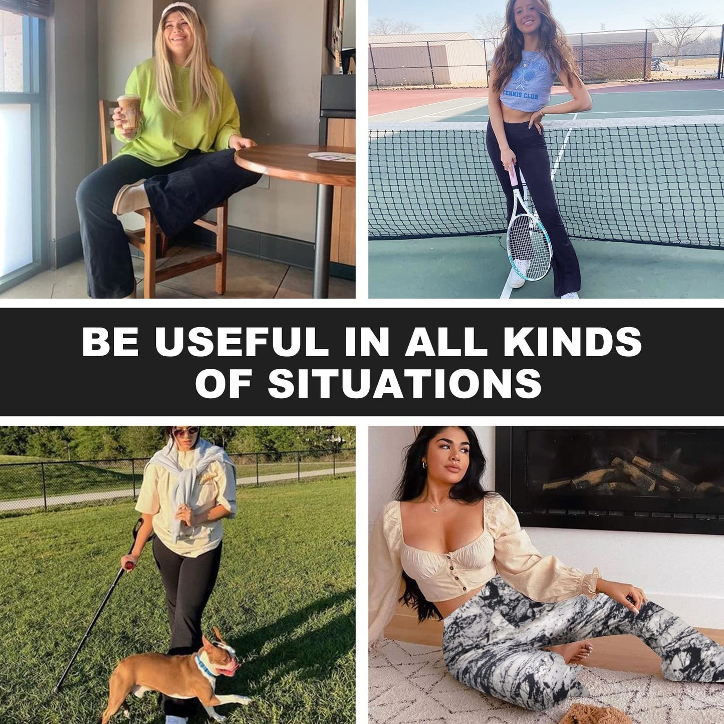 Women's Flare Yoga Pants Bootcut High Waisted Casual Wide Leg Leggings