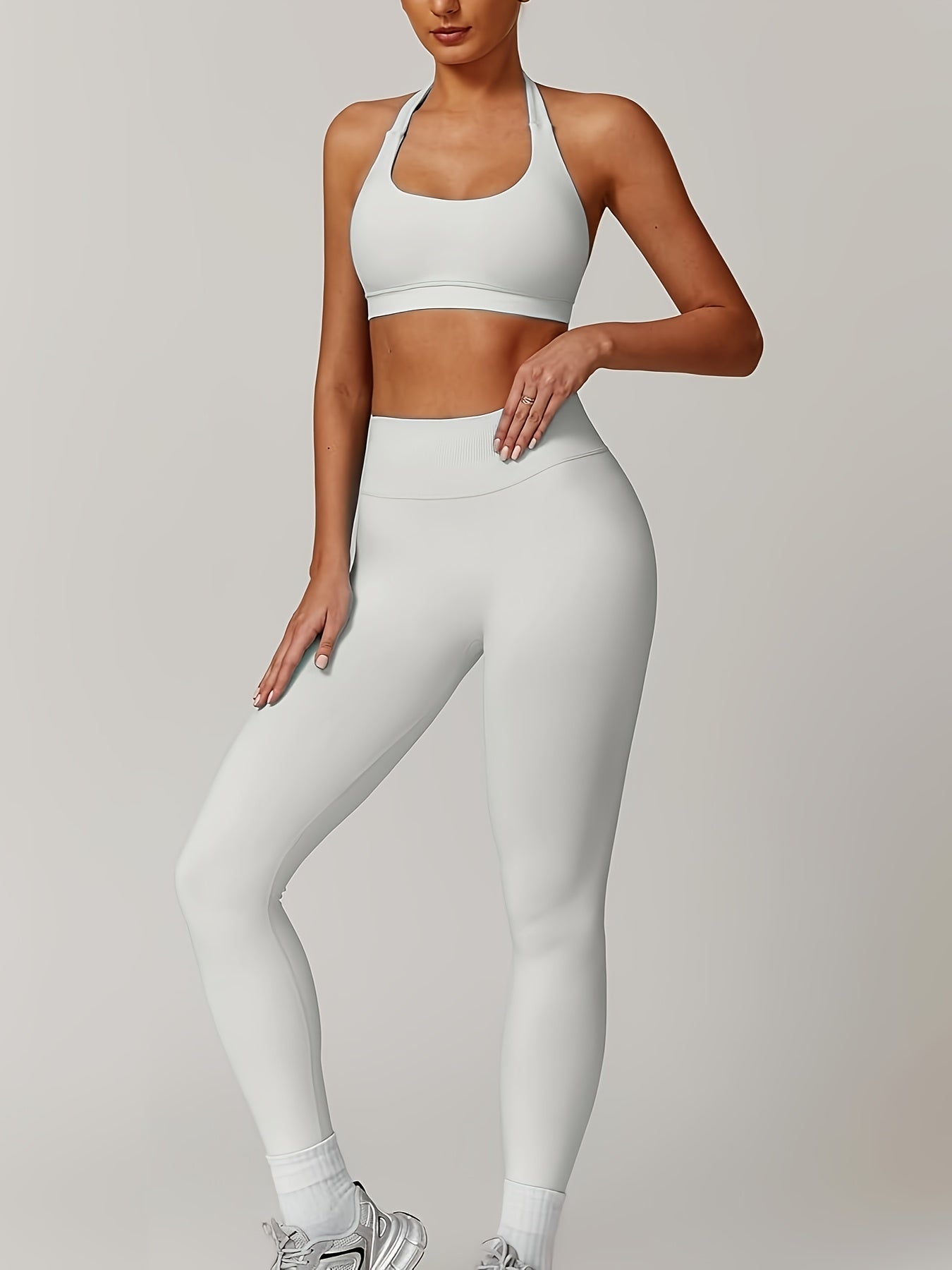 Women's Yoga Workout Set  Supportive Sports Bra  High-Waist Leggings