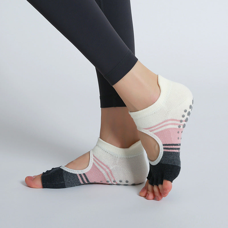 Pilates Non Slip Dance Backless Socks