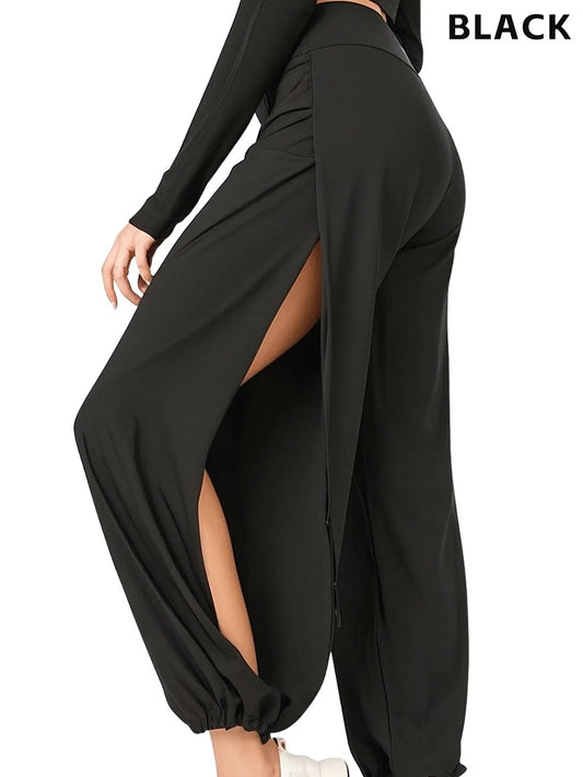 High Slit Boho Harem Yoga Pants For Women Flowy, Trendy & Comfortable