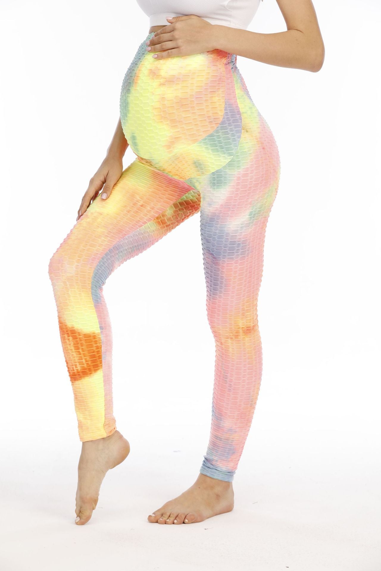 Maternity Pants Yoga Peach Hip Jacquard Tie-dye Exercise