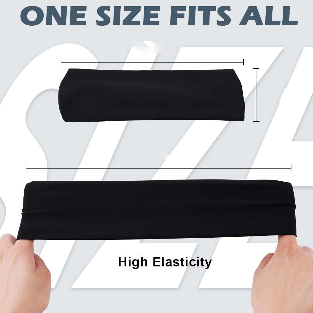 5-Piece Women's Anti-Slip Sports Sweat-Absorbing Headbands Elastic Yoga Fitness Running Headbands Unisex